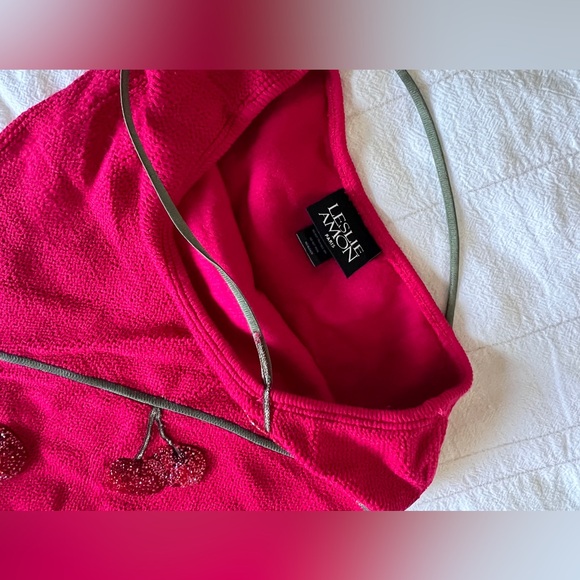 Leslie Amon Tube Mini Dress in Burgundy. - Picture 15 of 16